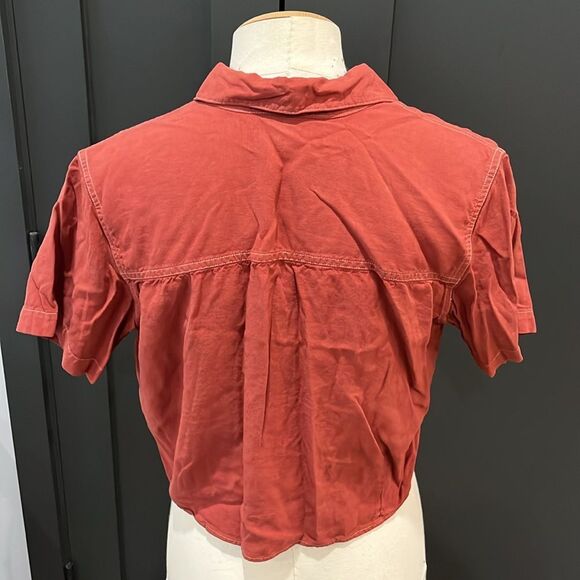 Christopher &‎ Banks Rust Button-Down Tie-Front Shirt - Picture 4 of 4